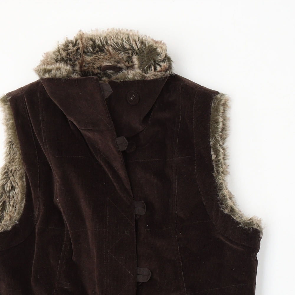 Monsoon Womens Brown   Gilet Jacket Size 14  Zip