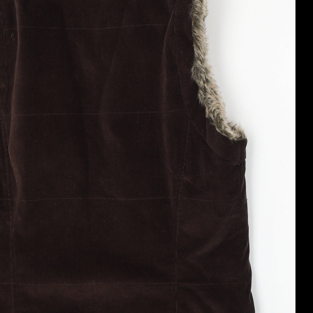 Monsoon Womens Brown   Gilet Jacket Size 14  Zip