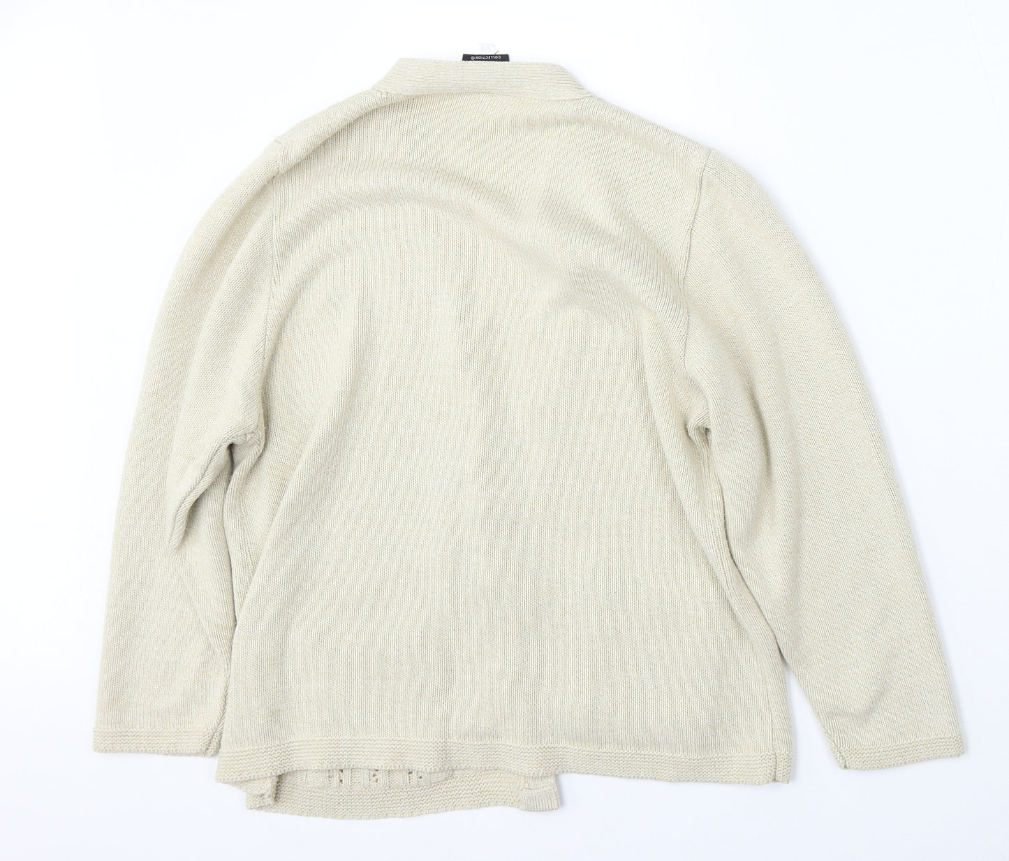 Florida Womens Beige V-Neck  Acrylic Cardigan Jumper Size S