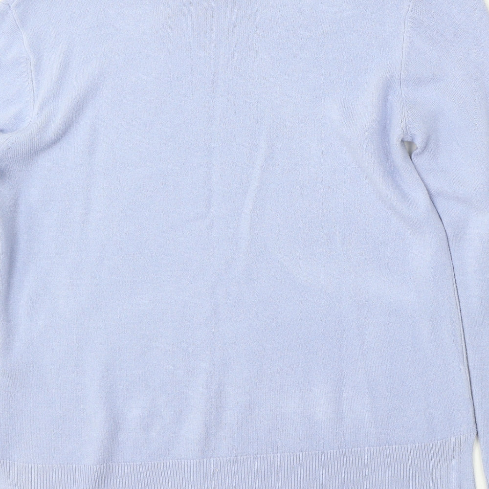 Marks and Spencer Womens Blue Round Neck  Acrylic Pullover Jumper Size 12