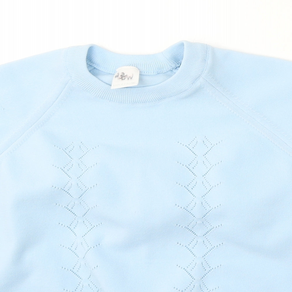 Preworn Womens Blue Round Neck  Polyester Pullover Jumper Size M