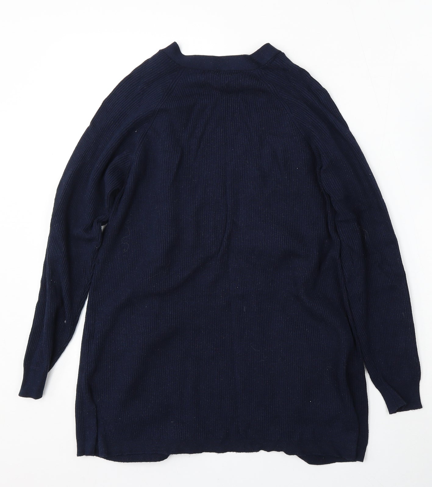 Marks and Spencer Womens Blue V-Neck  Viscose Cardigan Jumper Size S