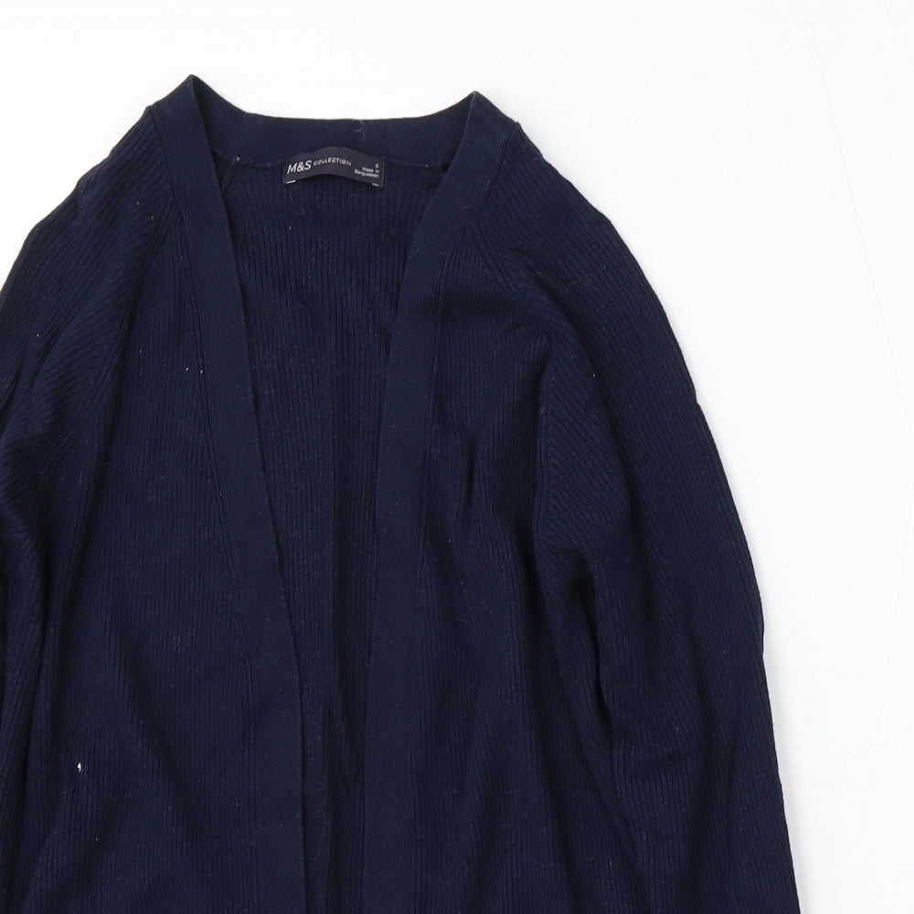 Marks and Spencer Womens Blue V-Neck  Viscose Cardigan Jumper Size S