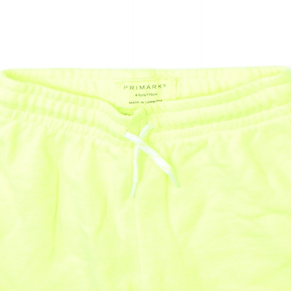 Primark Boys Yellow  Cotton Sweat Shorts Size 4-5 Years  Regular