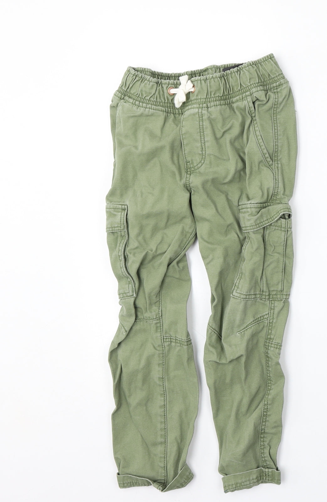 H&M Boys Green  Cotton Cargo Trousers Size 5-6 Years  Regular