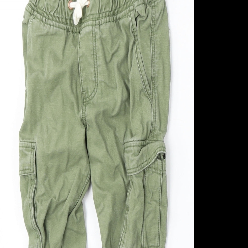 H&M Boys Green  Cotton Cargo Trousers Size 5-6 Years  Regular