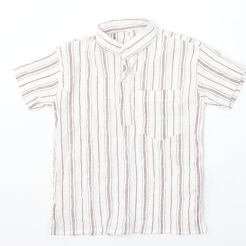 Di Fa Baby White Striped Cotton Basic Polo Size 24 Months Collared Button