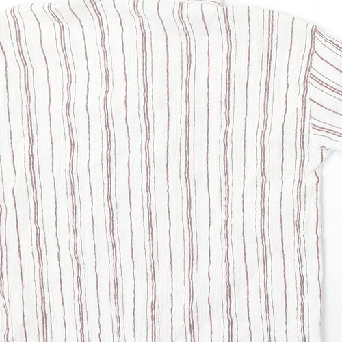 Di Fa Baby White Striped Cotton Basic Polo Size 24 Months Collared Button