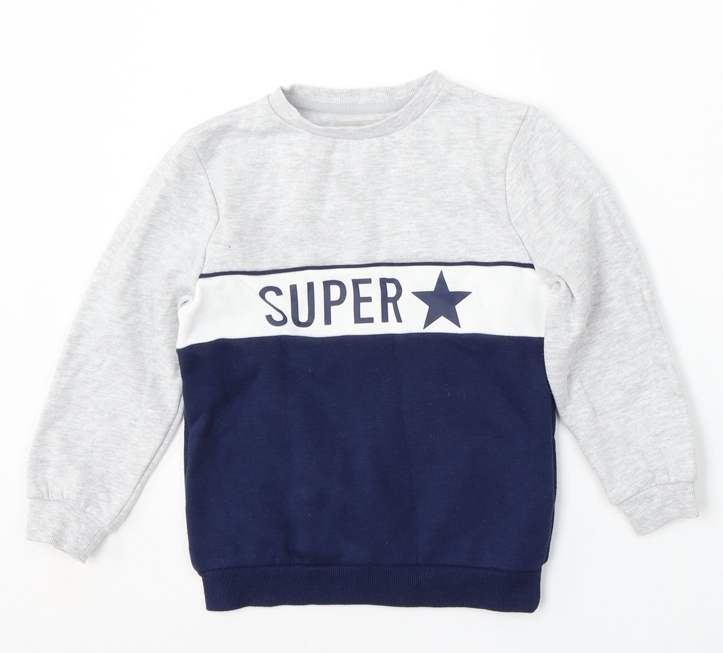 Jeff&Co Boys Grey  Cotton Pullover Sweatshirt Size 5-6 Years