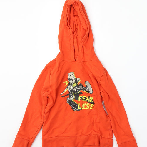 Jeff&Co Boys Orange  Cotton Pullover Hoodie Size 5-6 Years