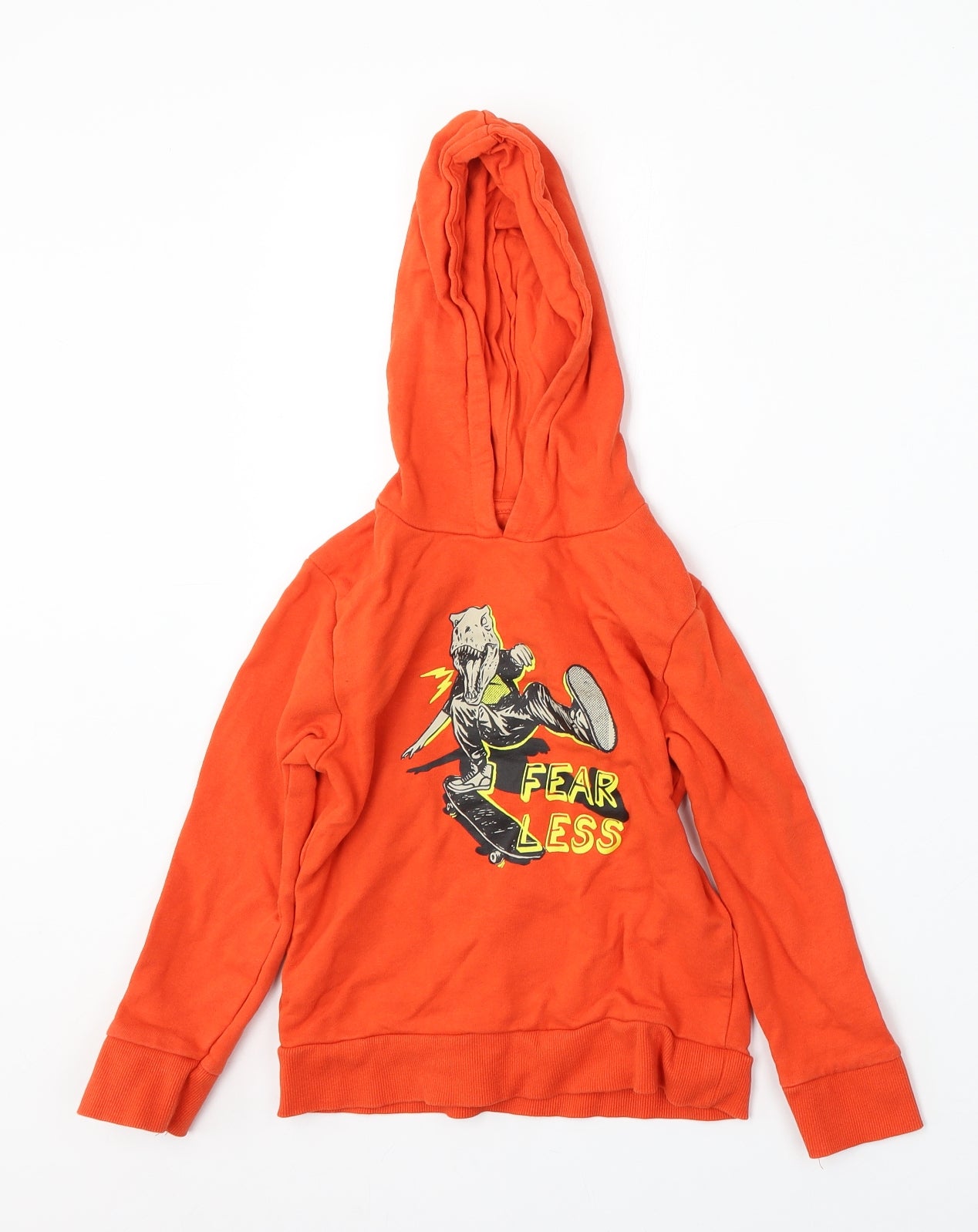 Jeff&Co Boys Orange  Cotton Pullover Hoodie Size 5-6 Years