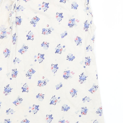 H&M Girls Multicoloured Floral Cotton Basic Tank Size 6 Years Round Neck  - Slogan 6-8