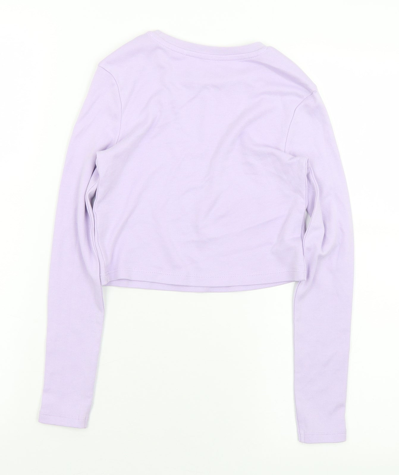George Girls Purple  Cotton Pullover Sweatshirt Size 7-8 Years   - Cropped