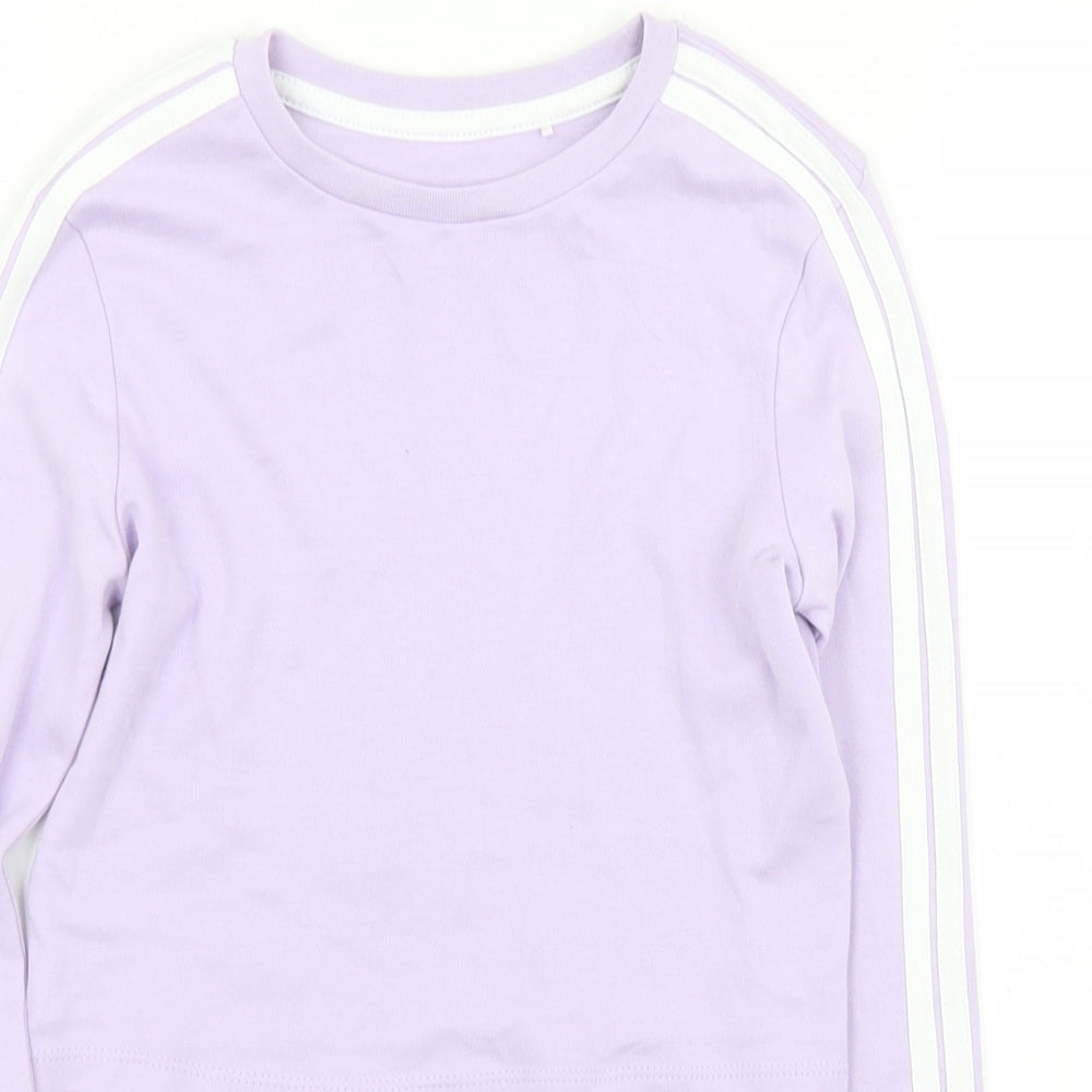 George Girls Purple  Cotton Pullover Sweatshirt Size 7-8 Years   - Cropped