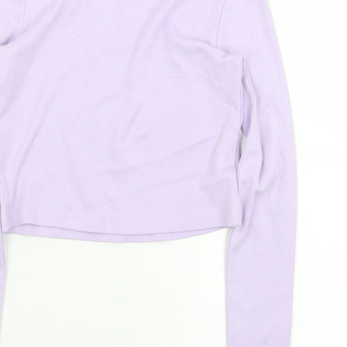 George Girls Purple  Cotton Pullover Sweatshirt Size 7-8 Years   - Cropped