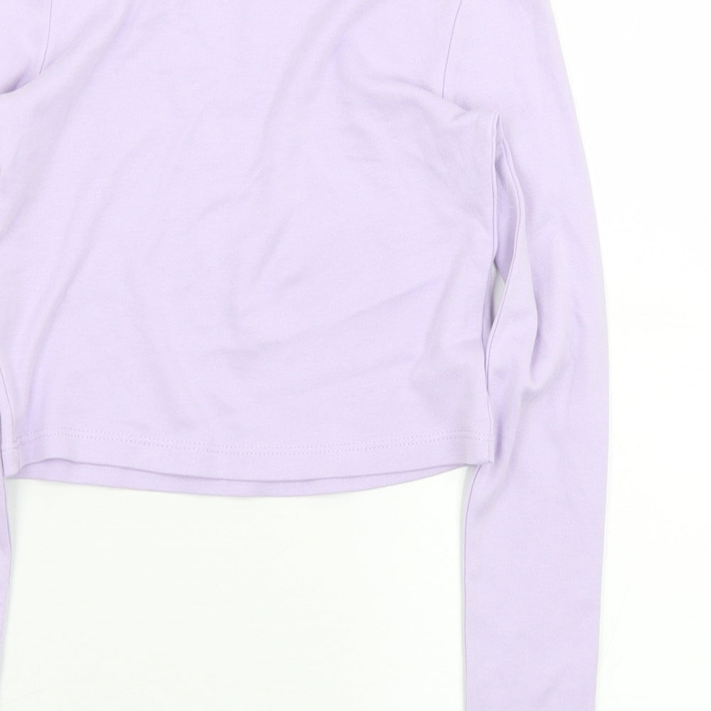 George Girls Purple  Cotton Pullover Sweatshirt Size 7-8 Years   - Cropped