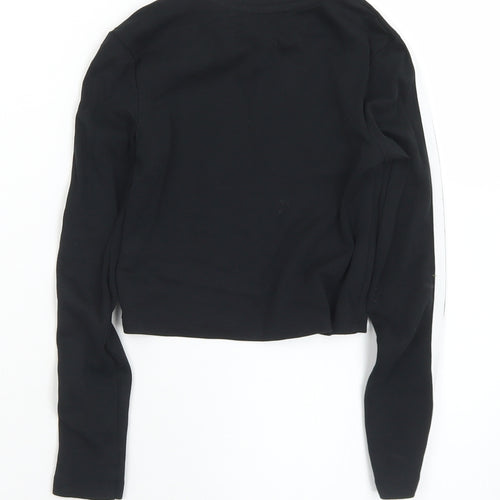 George Girls Black  Cotton Pullover Sweatshirt Size 7-8 Years   - Cropped