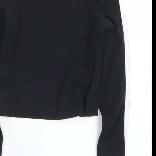 George Girls Black  Cotton Pullover Sweatshirt Size 7-8 Years   - Cropped