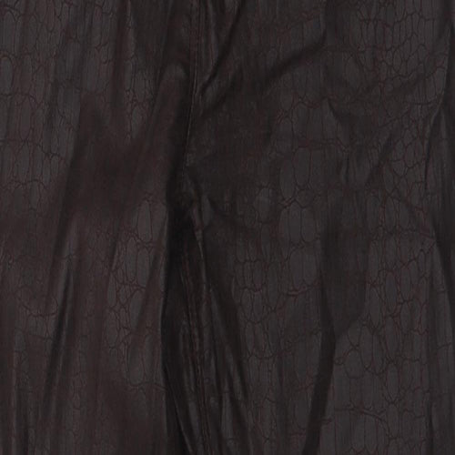 NEXT Womens Brown Animal Print Viscose Pedal Pusher Trousers Size 12 L30 in Regular