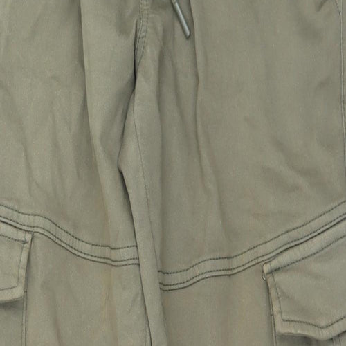 F&F Mens Green  Cotton Cargo Trousers Size 34 in L32 in Regular Drawstring