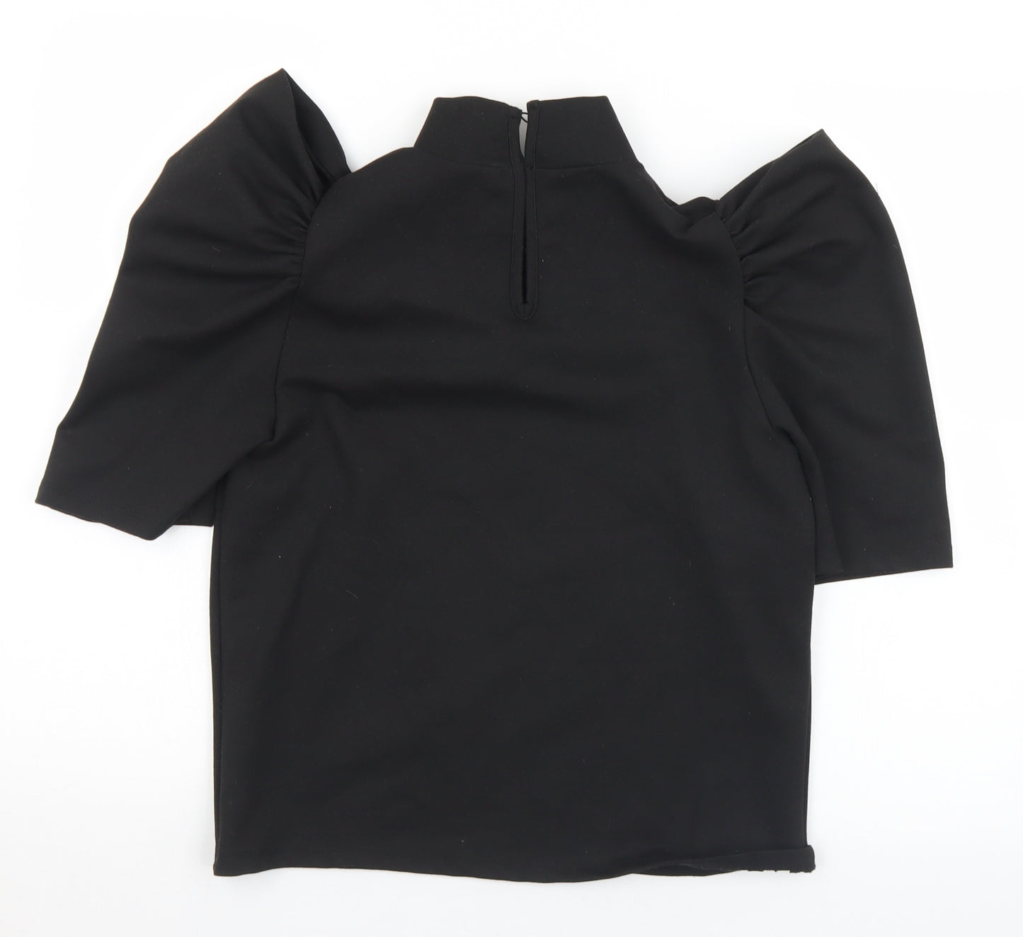 Pieces Womens Black  Viscose Jersey T-Shirt Size M Mock Neck