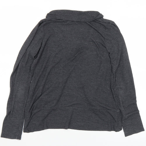 Dunnes Stores Womens Grey Collared  Viscose Cardigan Jumper Size 10