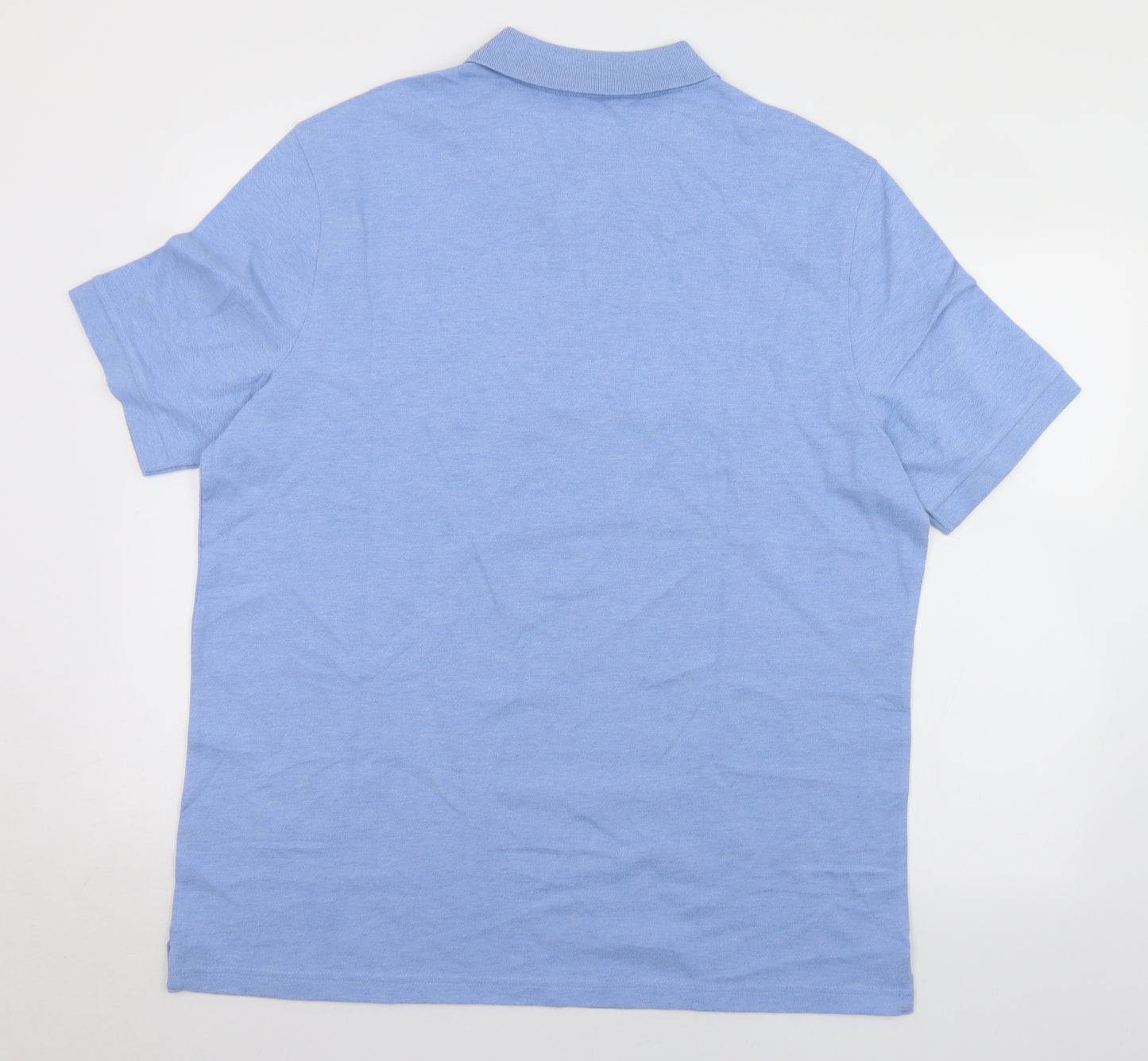 Marks and Spencer Mens Blue  Cotton  Polo Size XL Collared Button