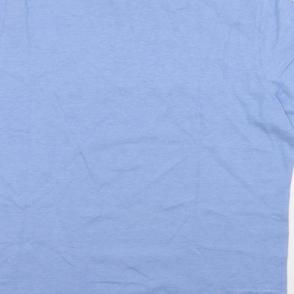 Marks and Spencer Mens Blue  Cotton  Polo Size XL Collared Button