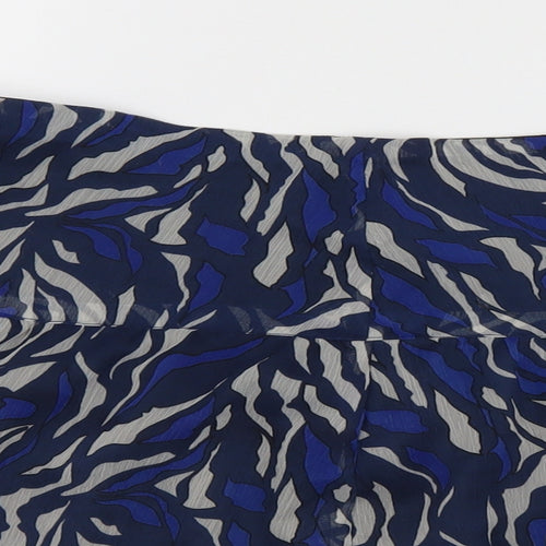 Hush Womens Blue Animal Print Polyester A-Line Skirt Size 14   Zip