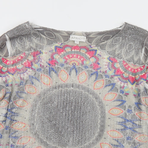 Apricot Womens Multicoloured Geometric Polyester Basic T-Shirt Size S Round Neck - S/M