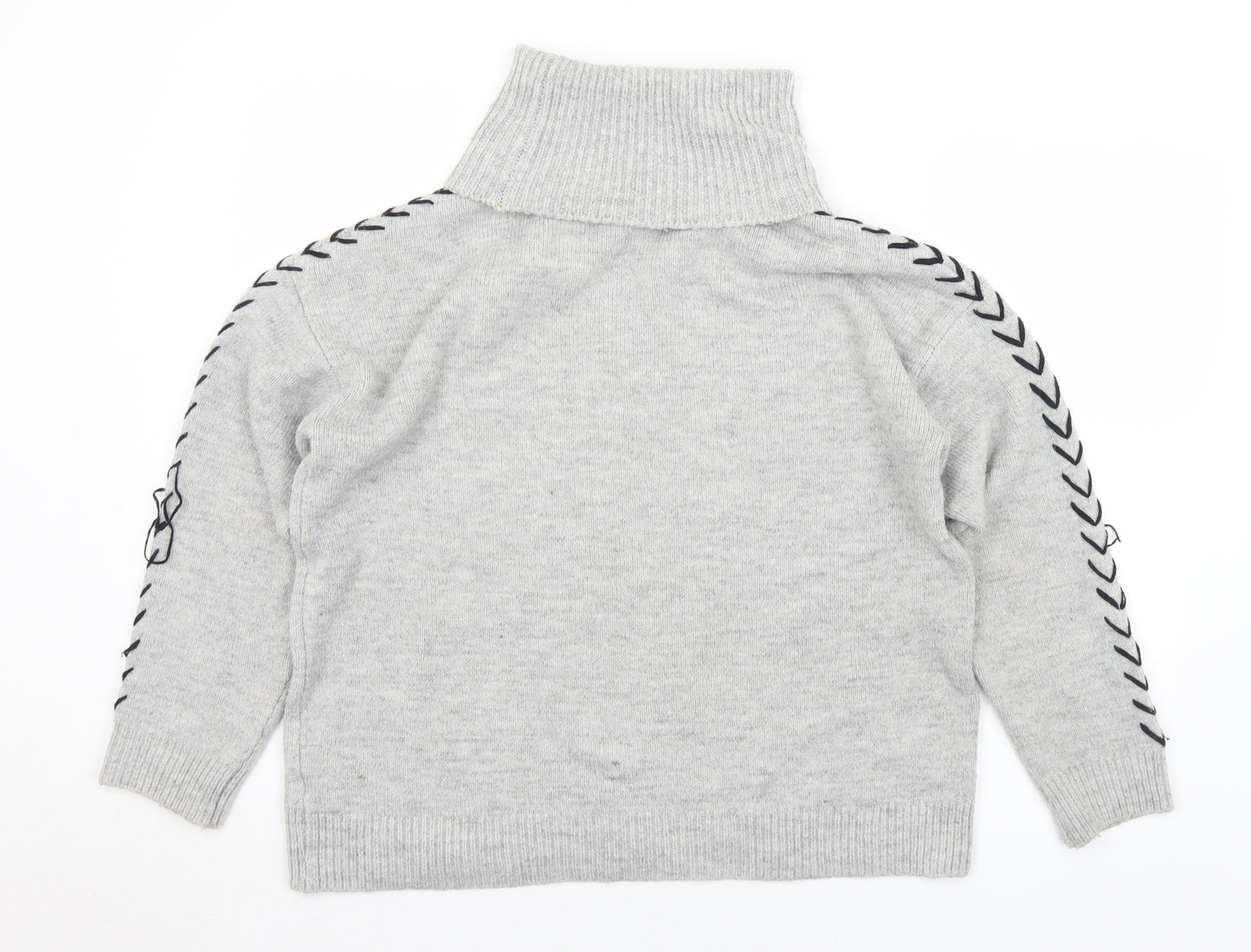 Dorothy Perkins Womens Grey Roll Neck  Acrylic Pullover Jumper Size 12