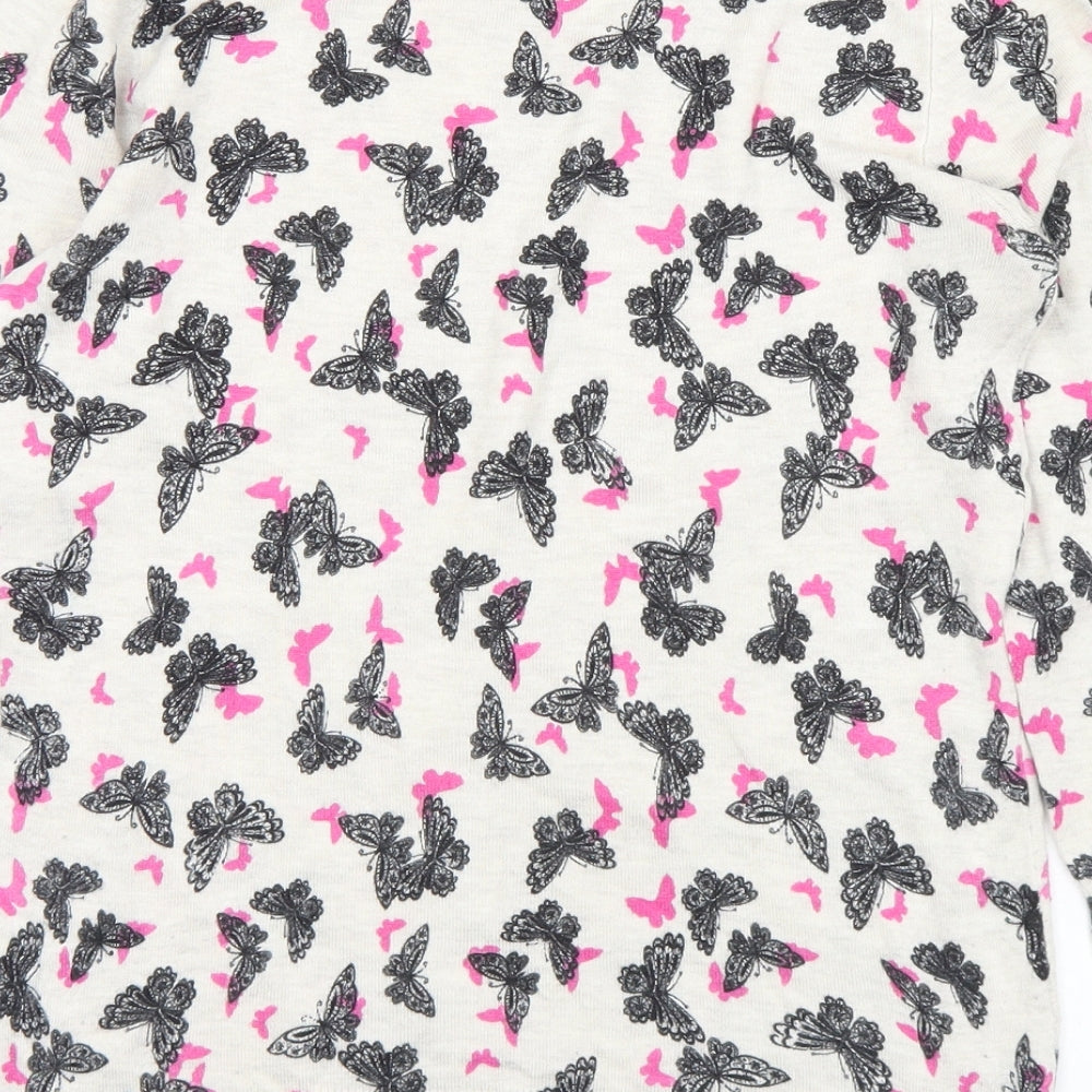 Marks and Spencer Womens Multicoloured Round Neck Geometric Viscose Pullover Jumper Size 10   - Butterflies