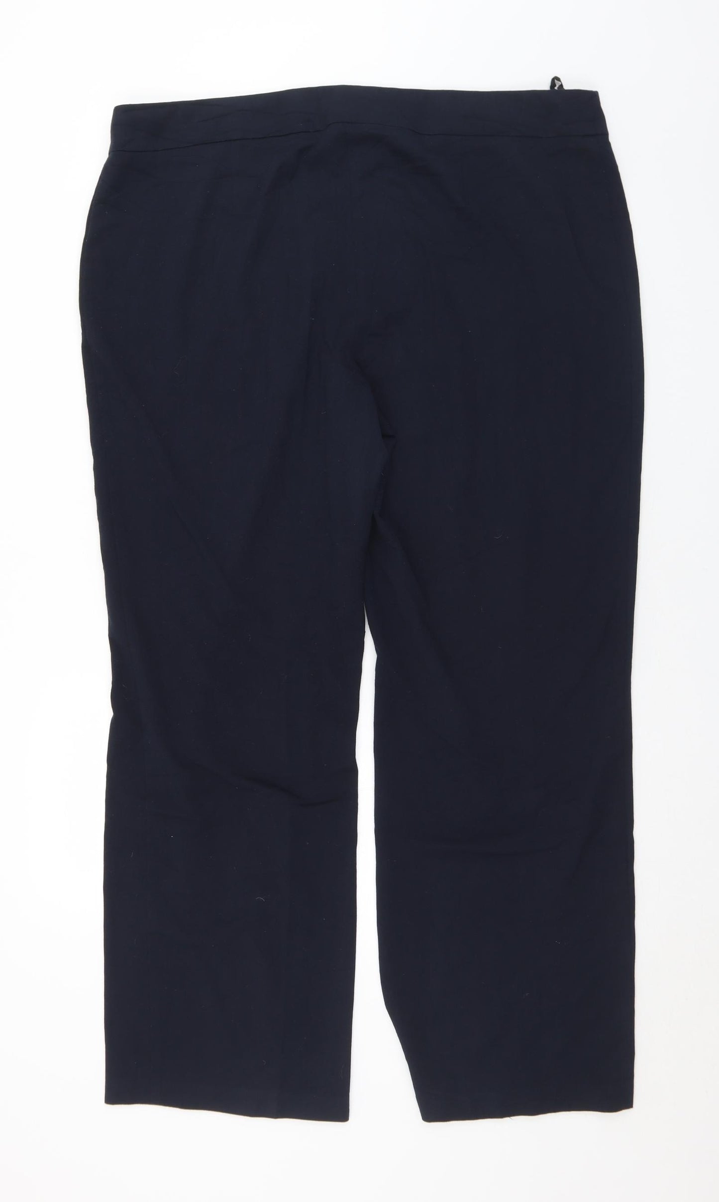 Marks and Spencer Womens Black  Polyester Trousers  Size 20 L31 in Regular Button