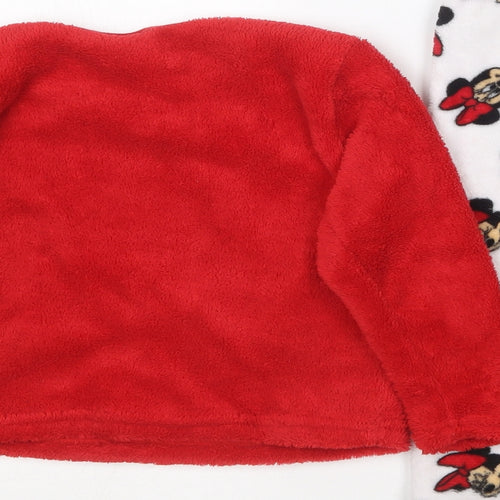 Primark Girls Red Geometric Polyester Top Pyjama Set Size 2-3 Years   - Minnie Mouse