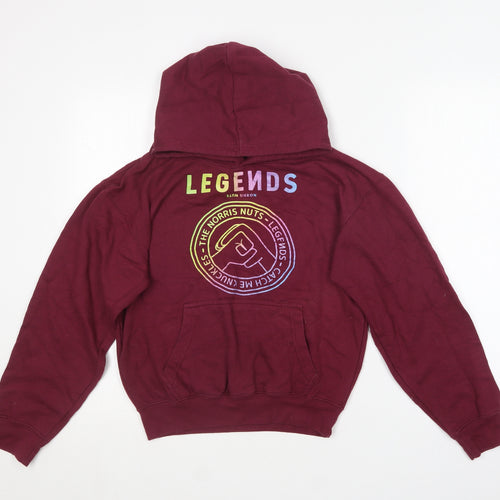 Club Classic Boys Purple  Cotton Pullover Hoodie Size 9-10 Years