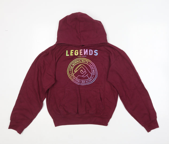 Club Classic Boys Purple Cotton Pullover Hoodie Size 9-10 Years