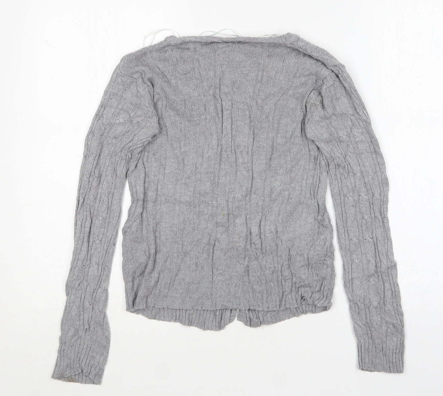 Brave Soul Womens Grey V-Neck  Viscose Cardigan Jumper Size XS