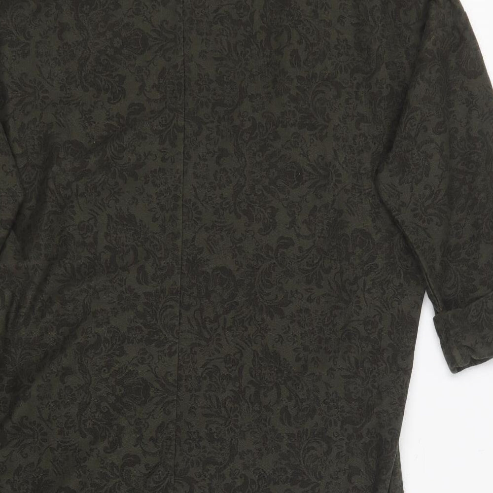 Made in Italy Womens Green Geometric Cotton Shift  Size M  Boat Neck