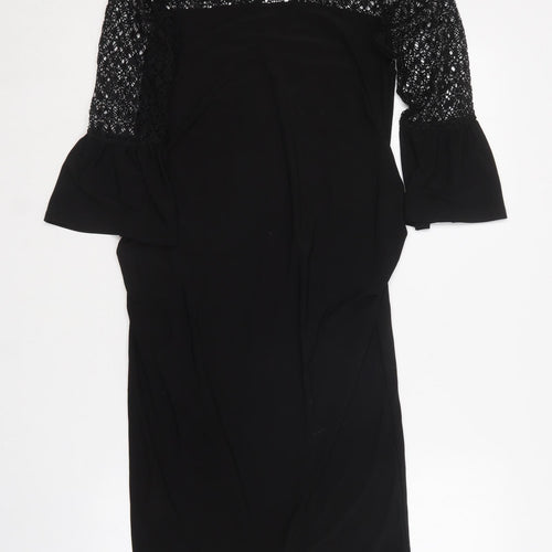 Blue Bell Womens Black  Polyester Shift  Size 8  Round Neck