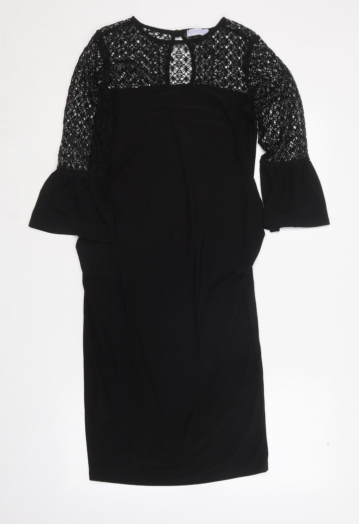 Blue Bell Womens Black  Polyester Shift  Size 8  Round Neck