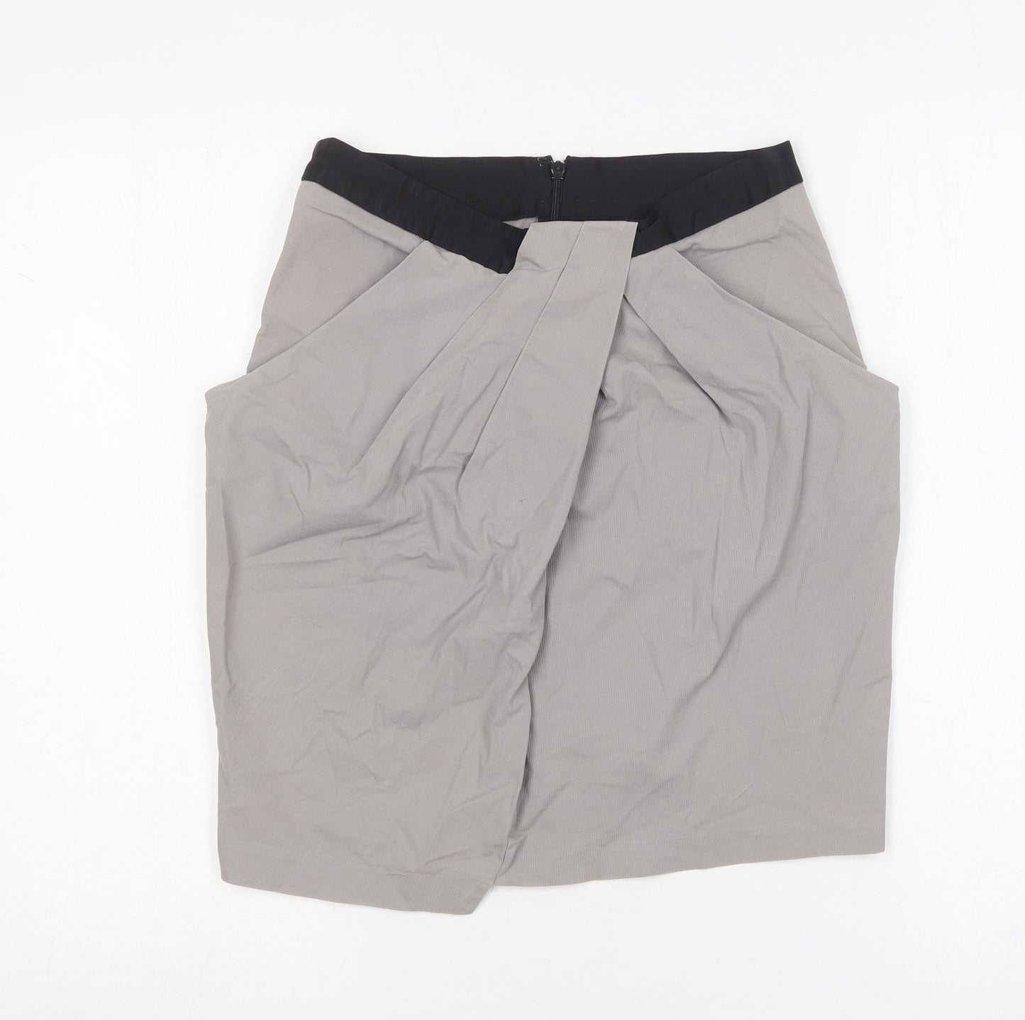 Topshop Womens Grey  Cotton Straight & Pencil Skirt Size 10