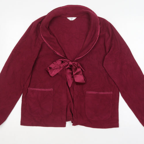 BM Womens Purple Collared  Polyester Cardigan Jumper Size 16