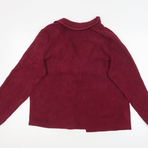 BM Womens Purple Collared  Polyester Cardigan Jumper Size 16