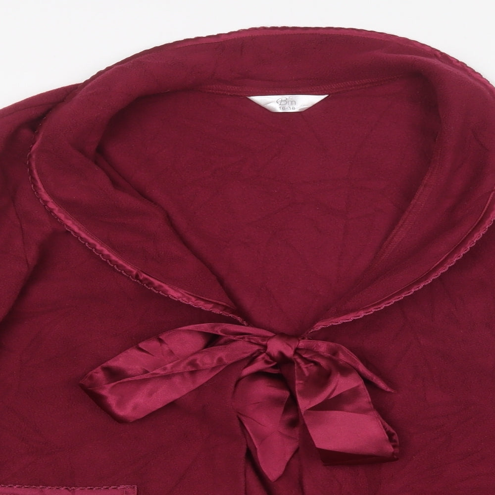 BM Womens Purple Collared  Polyester Cardigan Jumper Size 16