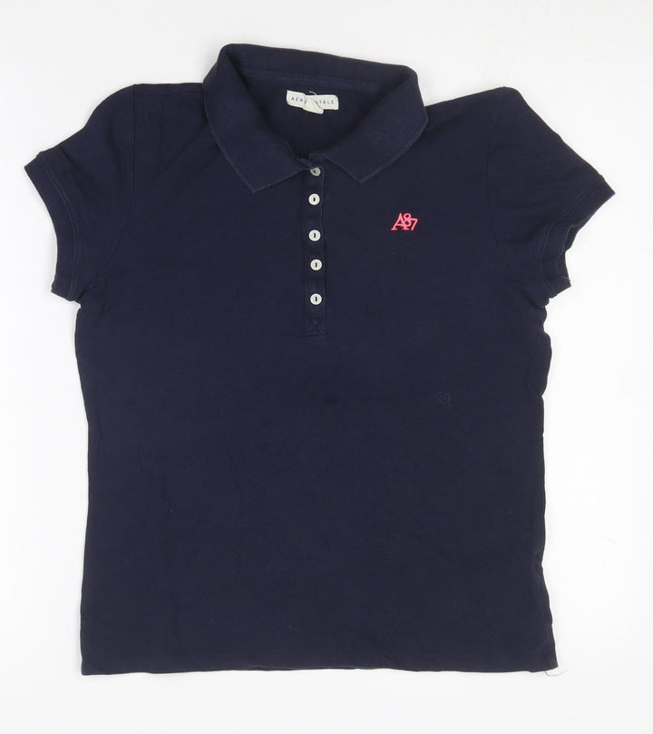 Aero Postale Boys Blue  Cotton Basic Polo Size L Collared