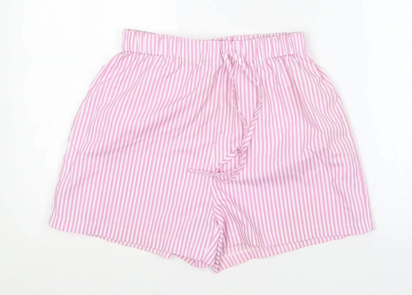 SheIn Womens Pink Striped Polyester Cargo Shorts Size S L15 in Regular