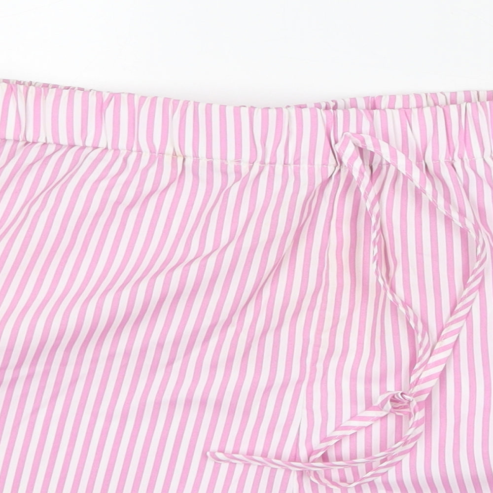 SheIn Womens Pink Striped Polyester Cargo Shorts Size S L15 in Regular