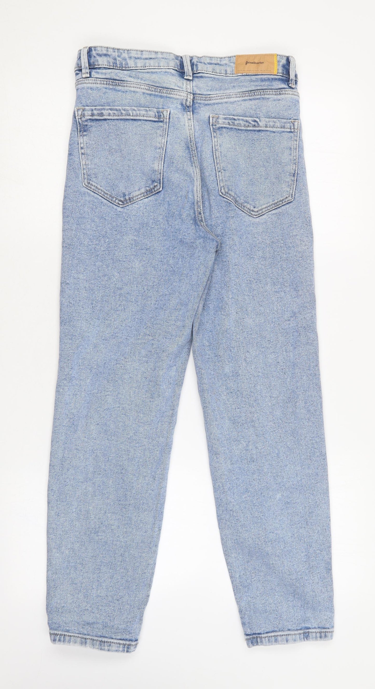 Stradivarius Womens Blue  Cotton Mom Jeans Size 10 L26 in Slim