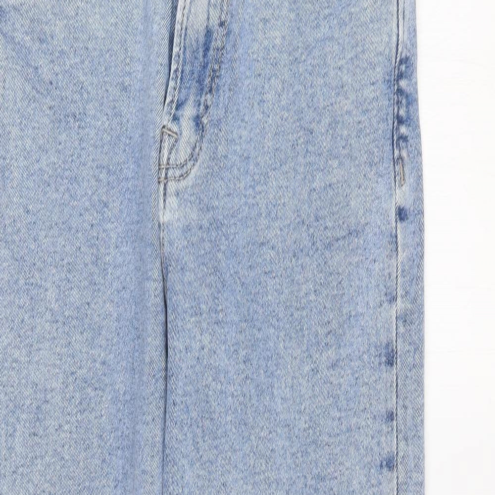 Stradivarius Womens Blue  Cotton Mom Jeans Size 10 L26 in Slim