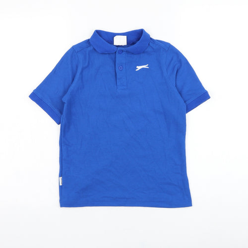 Slazenger Boys Blue  Polyester Basic Polo Size 9-10 Years Collared Pullover